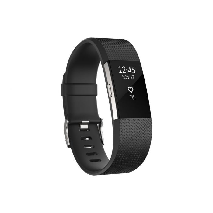 Fitbit Charge 2 Wireless Activity Tracker and Sleep Wristband (Large, Black/Silver)(RD)