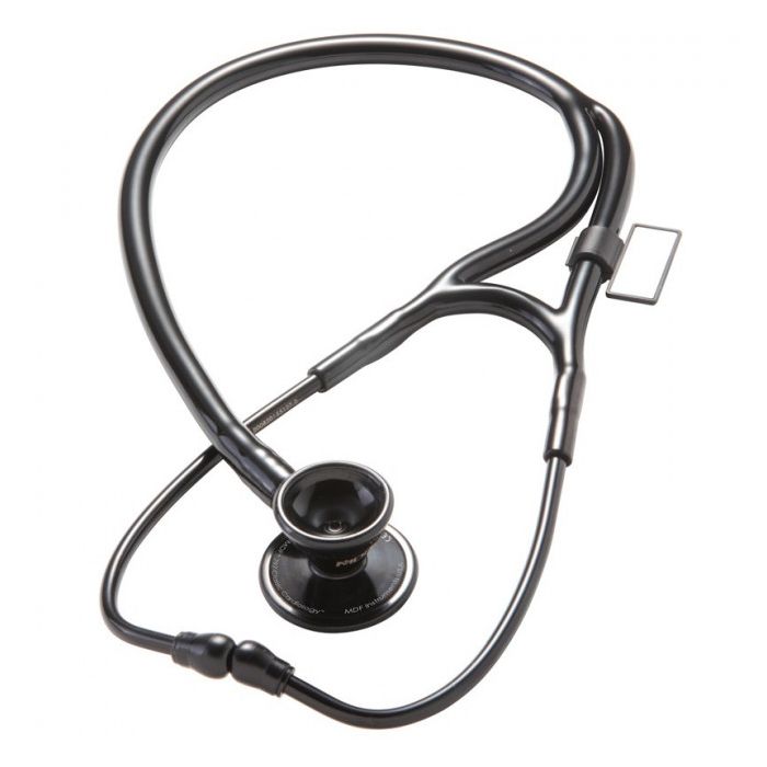 MDF Classic Cardiology Dual Head Stainless Steel Stethoscope - Black (Black Out) (MDF797BO)