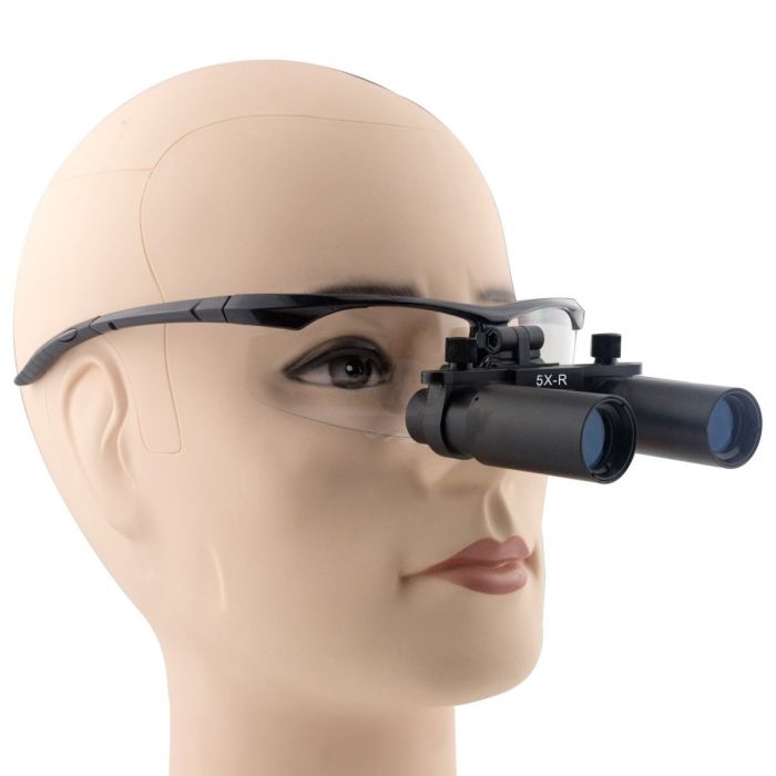 5.0 X Magnification Professional Dental Loupes Black BP Sports Frame And Adjustable Pupil Distance Model -DM5