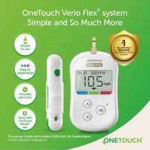 OneTouch Verio Flex Blood Glucose Monitor Value-Pack (Free:10 strips + 10 lancets + 1 Lancing device) + 50 strip pack + 2 packs of 25 lancets | Bluetooth Connected Device for Managing Diabetes