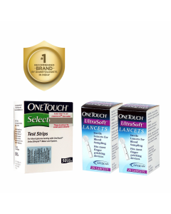 OneTouch Select Test Strips 50s Pack + 2 * 25's  OneTouch Ultrasoft Lancets