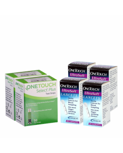 OneTouch Select Plus Test Strips 100s Pack + 4 *25s OneTouch Ultrasoft lancets