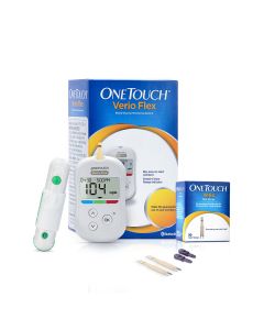 OneTouch Verio Flex Blood Glucose Monitor with OneTouch Reveal mobile application(FREE 10 strips + lancing device + 10 lancets)